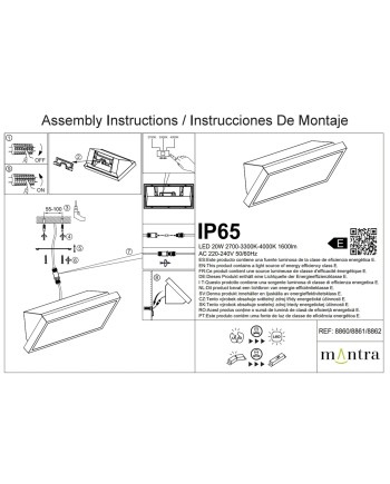 CREEK * APLIQUE EXTERIOR NEGRO LED IP65 - 20W - CCT